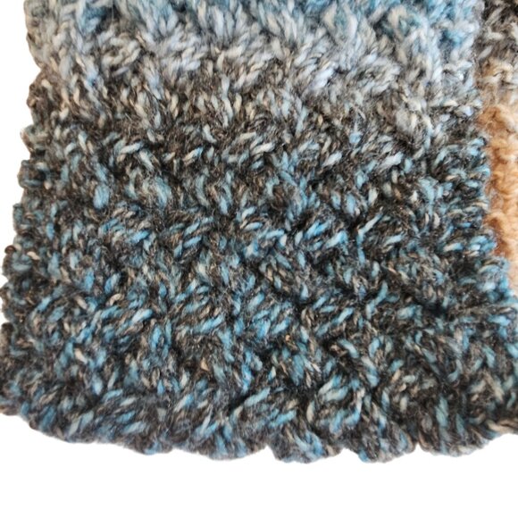 Handmade Crochet Knit Neutral Tone Fall Harvest Winter 100" Long Infinity Scarf - Picture 11 of 11